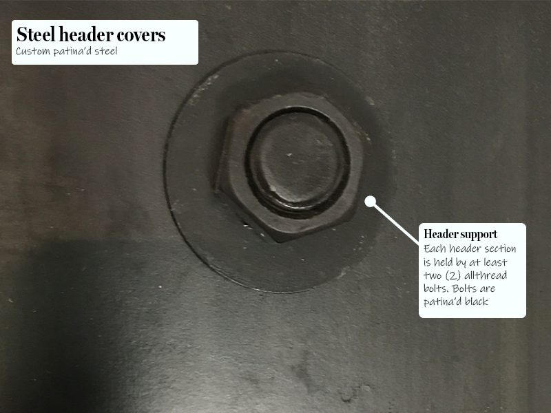 Aberdeen steel header bolt detail