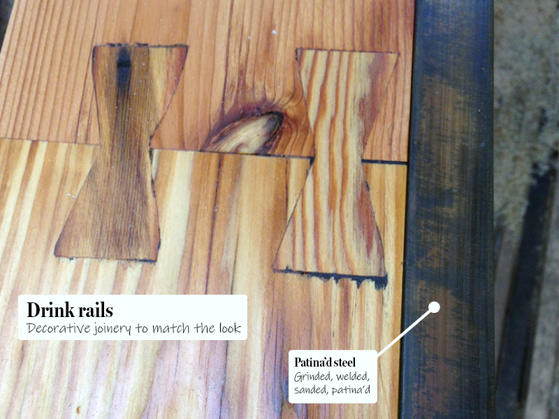 Antones drink rails close