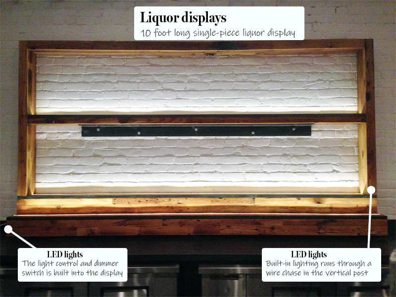 Antones private bar lit up