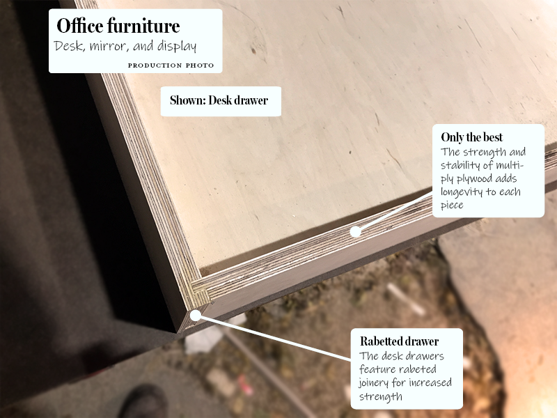 Pioneer Vision desk drawer detail
