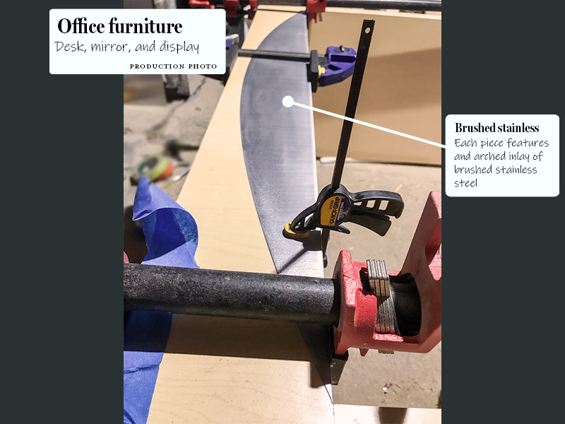 Pioneer Vision desk stainless steel detail