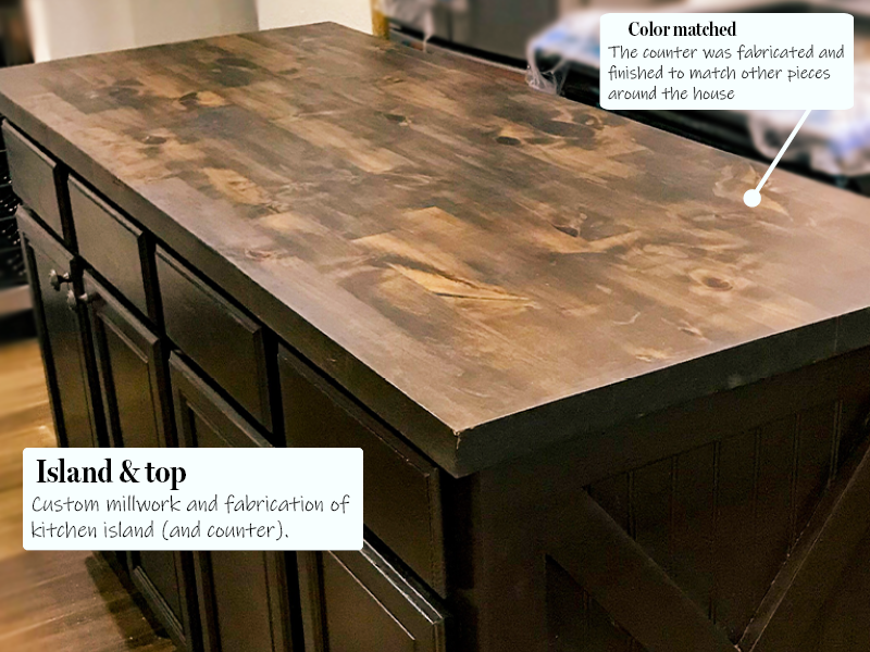 Shady Hollow kitchen island counter top