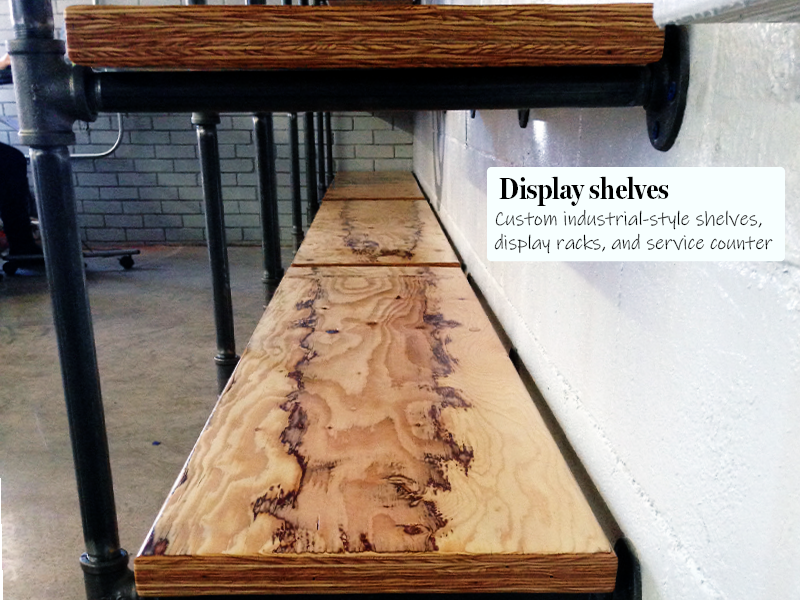 Urban Moto large shelf wood grain close