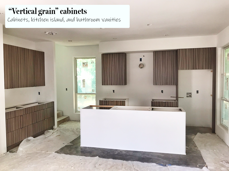 Vertical grain kitchen cabinets wide