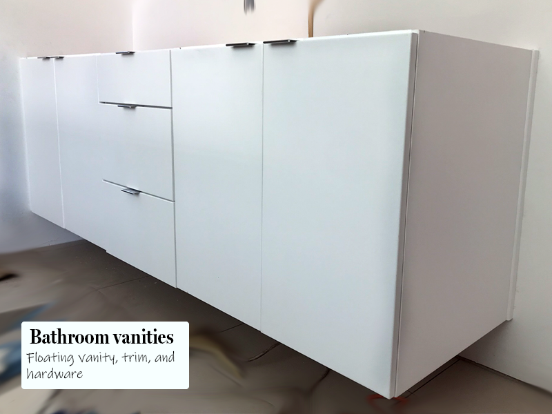 Vertical grain vanity angle