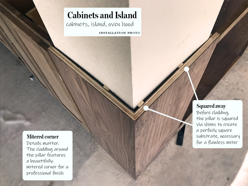 Walnut Creek cabinets island miter close