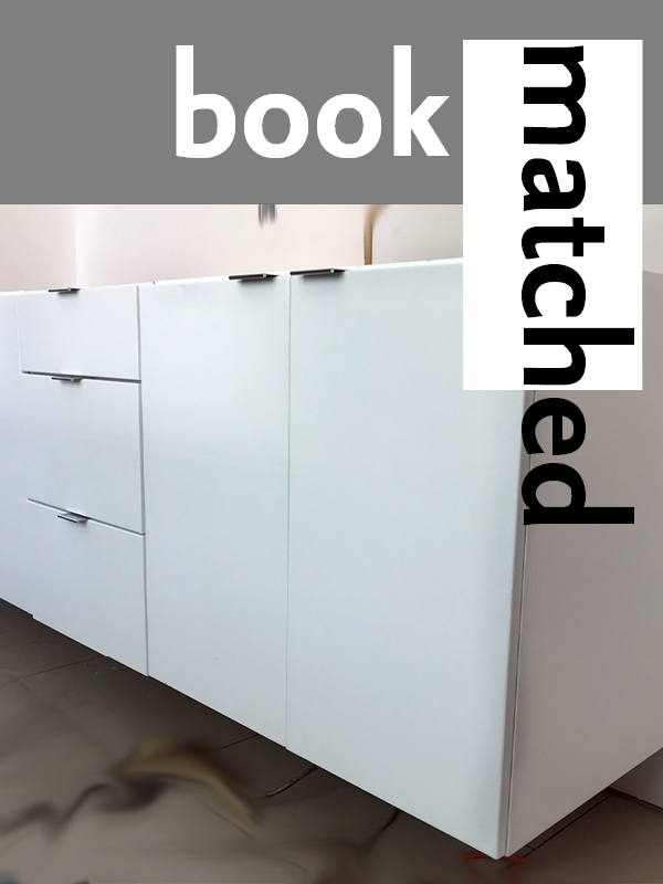 Book matched cabinets tile